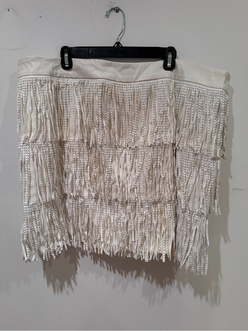 White Fringe Mini Skirt - Women